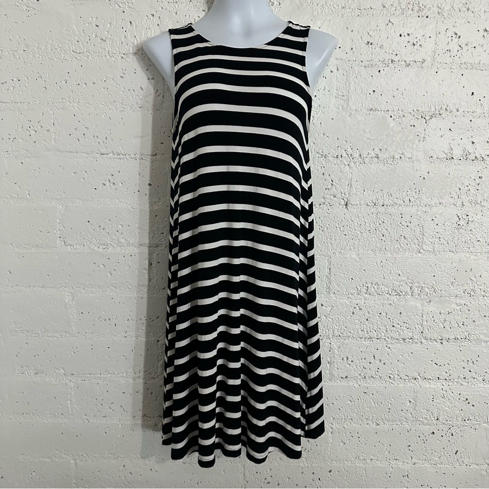 Old Navy Womens Dress S Black White Sleeveless Rayon Blend Stretch K1